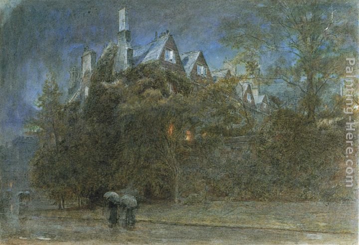 Albert Goodwin View from the Entrance to Meadow Building, Christchurch College, Oxford